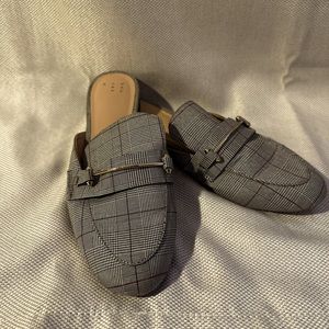 Plaid mules